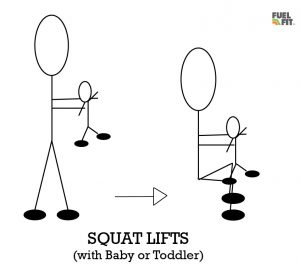 Dad & Baby exercise squat