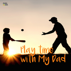 Father & Child playing baseball