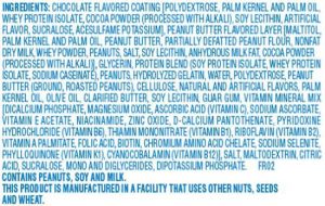 Example Health Bar Ingredient List